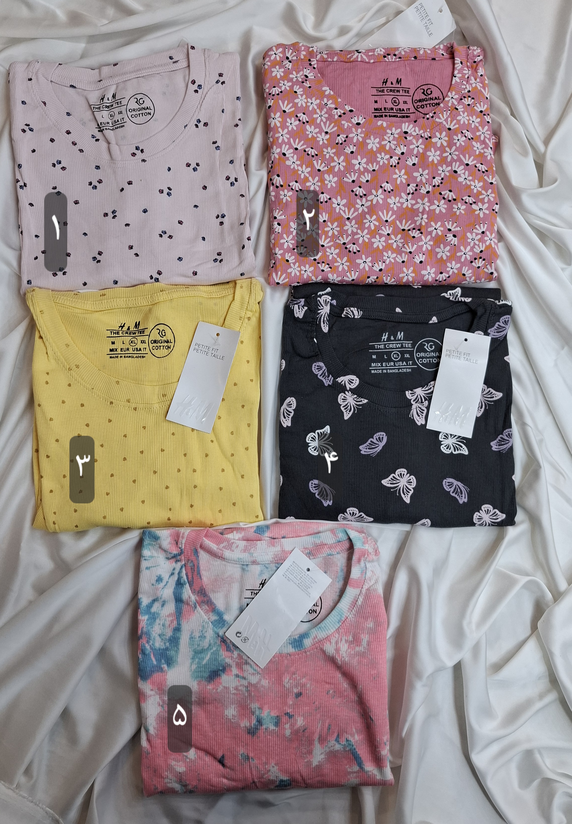 تیشرت زنانه کبریتی وارداتی اورجینال برند H&M سایزXL